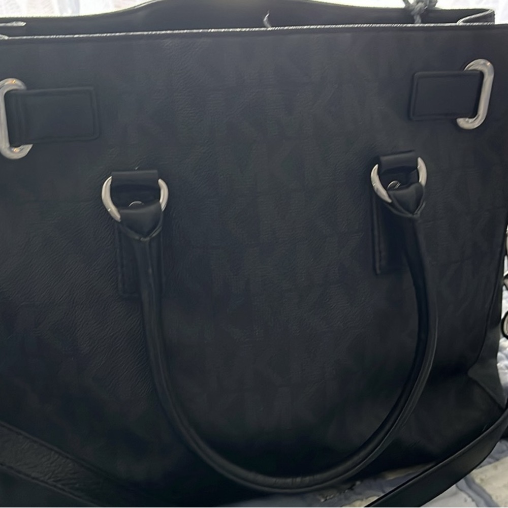Michael Kors Large Black and Silver Hamilton Purse